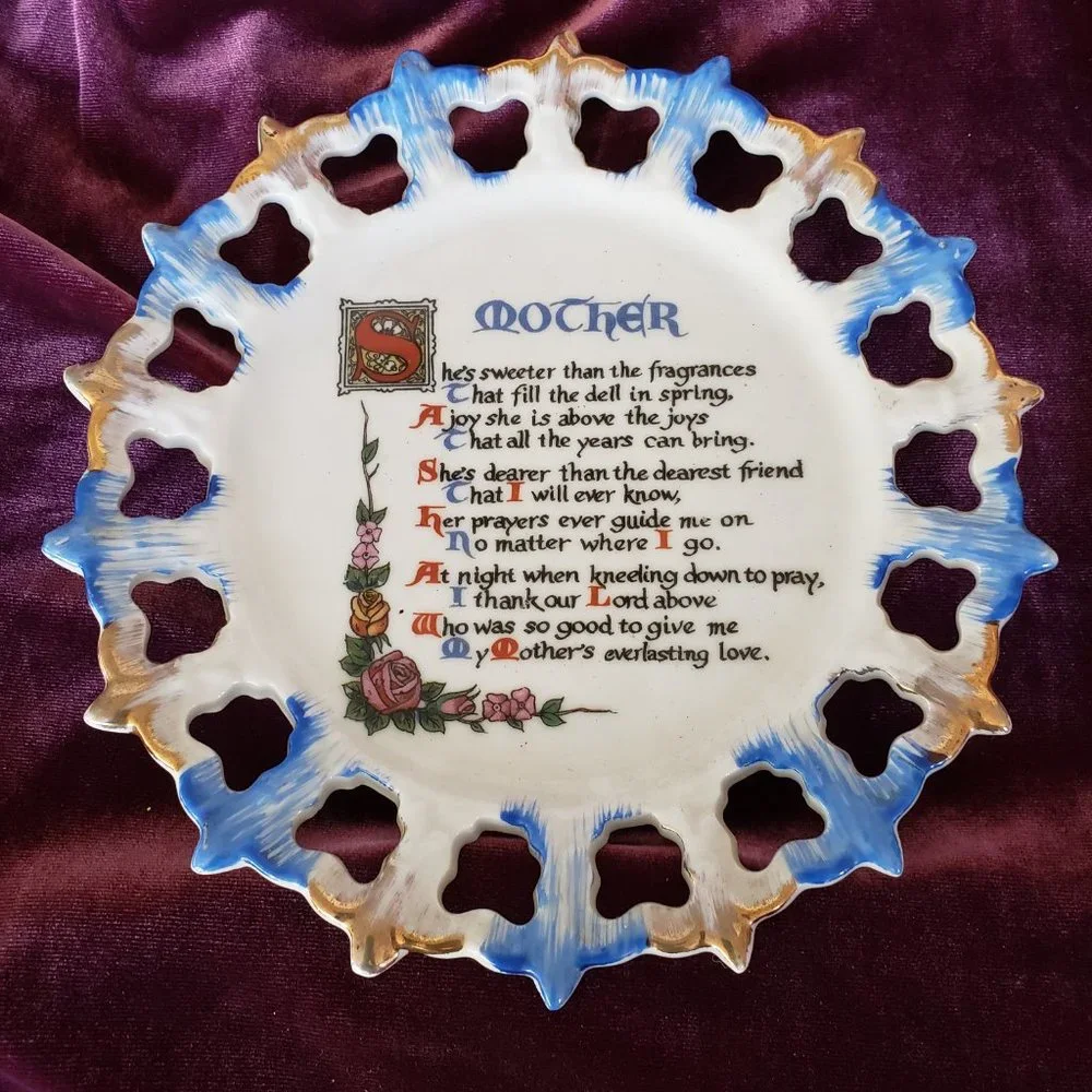 Vintage Mothers poem Plate art décor piece Windsor Canada - Picture 1 of 7